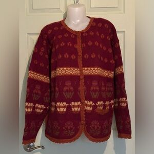 APRIL CORNELL Vintage Wool Cardigan - Size Large